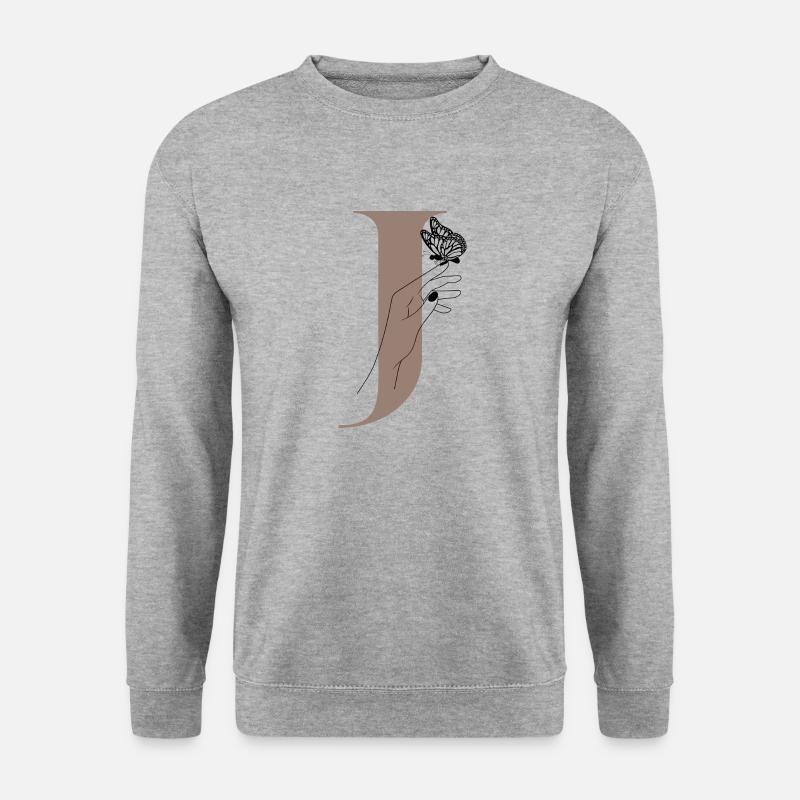 Letter J Magic Butterfly - Unisex Sweatshirt - salt & pepper