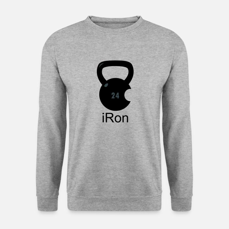 iRon Kettlebell - Unisex Pullover - Weißgrau meliert