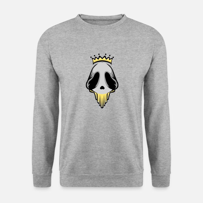 Alienkönig Logo - Unisex Pullover - Weißgrau meliert