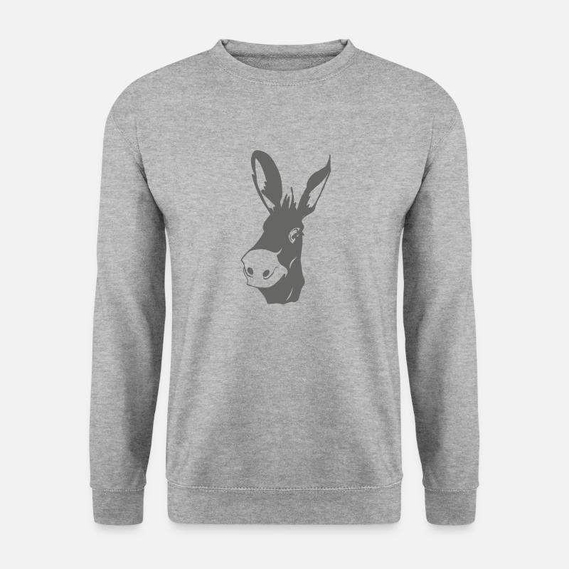 grauer Esel - Unisex Pullover - Weißgrau meliert