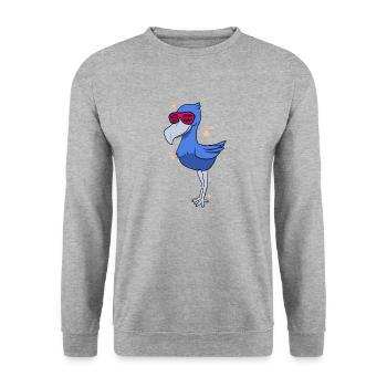 Oiseau à bec-en-sabot Ornithologue Forêt I Cadeau - Sweat-shirt Unisexe - gris chiné - Devant - Alina (178cm) & Michal (187cm)