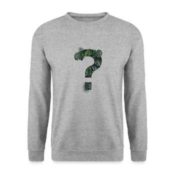 Green Tropics Plants Question Mark Jungle - Unisex Sweatshirt - salt & pepper - Front - Alina (178cm) & Michal (187cm)