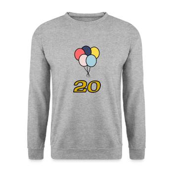 20. 20 YEARS. 20th ANNIVERSARY. 20 YEARS ANNIVERSARY. - Unisex Sweatshirt - salt & pepper - Front - Alina (178cm) & Michal (187cm)