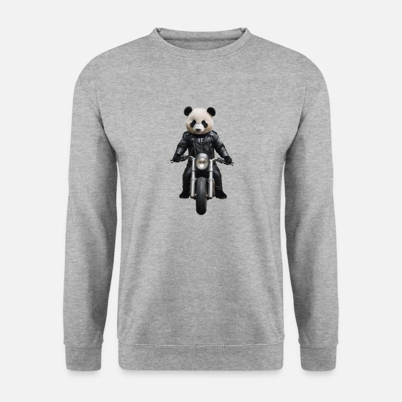 Biker Panda - Unisex Sweatshirt - salt & pepper