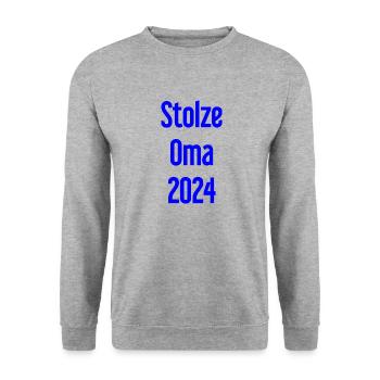 Proud Grandma 2024 – Perfect for New Grandmas - Unisex Sweatshirt - salt & pepper - Front - Alina (178cm) & Michal (187cm)