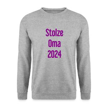 Proud Grandma 2024 – Perfect for New Grandmas - Unisex Sweatshirt - salt & pepper - Front - Alina (178cm) & Michal (187cm)