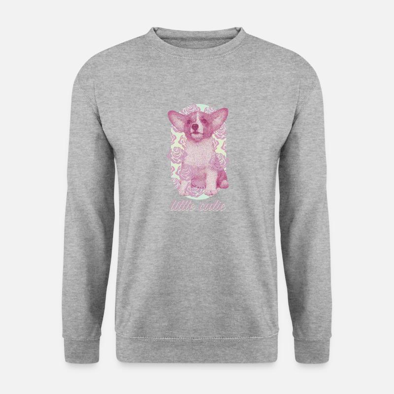 Little Cutie Corgi - Unisex Pullover - Weißgrau meliert
