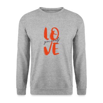 Aime toi toi-même - Sweat-shirt Unisexe - gris chiné - Devant - Alina (178cm) & Michal (187cm)