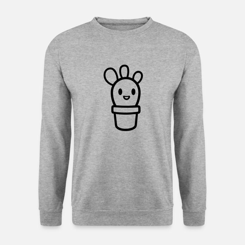 Kaktus - Unisex Pullover - Weißgrau meliert