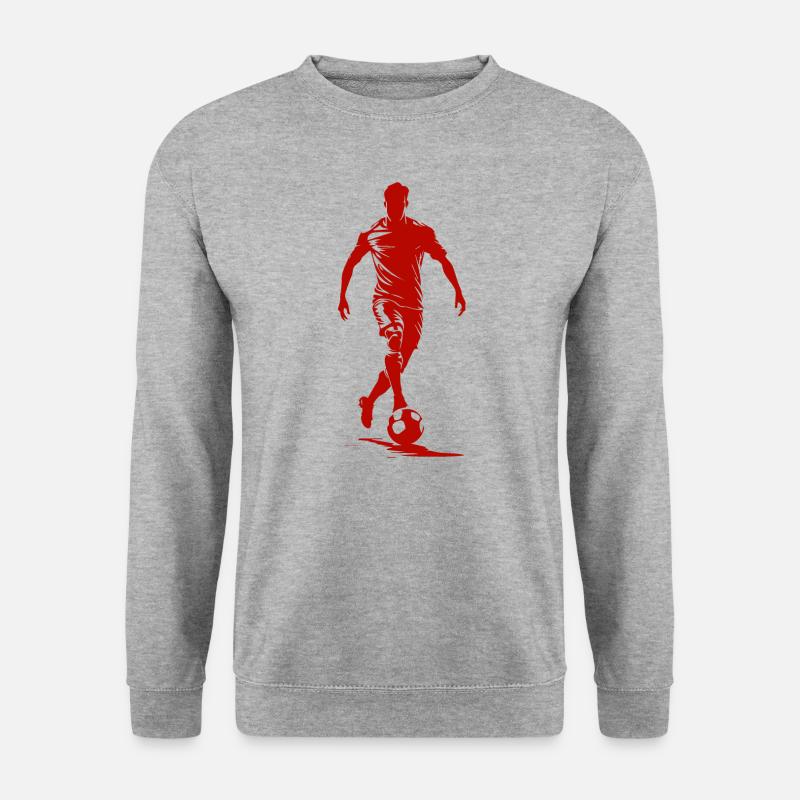 Fussball Soccer - Unisex Pullover - Weißgrau meliert