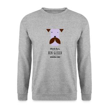 Ronja-gleich-wieder-da - Unisex Pullover - Weißgrau meliert - Vorne - Alina (178cm) & Michal (187cm)