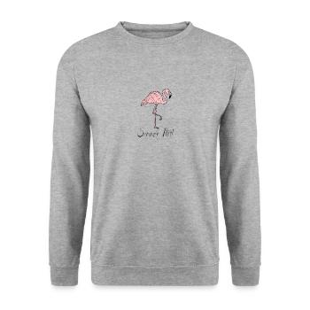 Pink Flamingo été Flirt et accessoires T-shirt - Sweat-shirt Unisexe - gris chiné - Devant - Alina (178cm) & Michal (187cm)