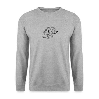 Gehirn - Unisex Pullover - Weißgrau meliert - Vorne - Alina (178cm) & Michal (187cm)