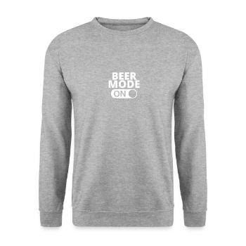 MODE ON BEER - Unisex Pullover - Weißgrau meliert - Vorne - Alina (178cm) & Michal (187cm)