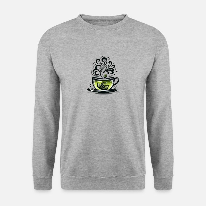 Tea Design - Unisex Pullover - Weißgrau meliert
