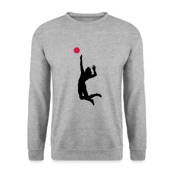 Volleyball - Unisex Pullover - Weißgrau meliert - Vorne - Alina (178cm) & Michal (187cm)