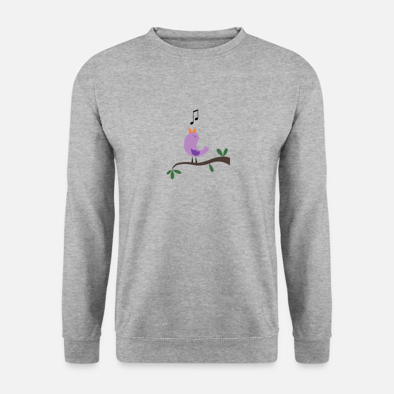 Vogel - Unisex Pullover - Weißgrau meliert