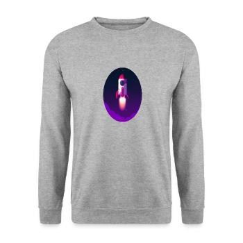 Space rocket - Unisex Pullover - Weißgrau meliert - Vorne - Alina (178cm) & Michal (187cm)