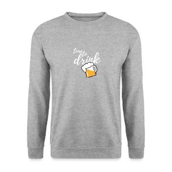 Time to drink Beer - Unisex Pullover - Weißgrau meliert - Vorne - Alina (178cm) & Michal (187cm)