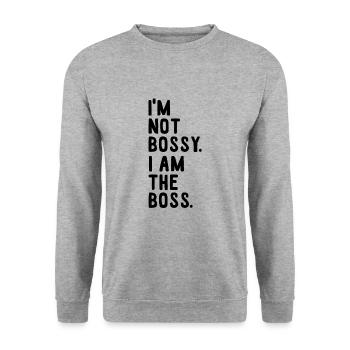 Patron bossage cool travail cool démarrage entrepreneurs - Sweat-shirt Unisexe - gris chiné - Devant - Alina (178cm) & Michal (187cm)