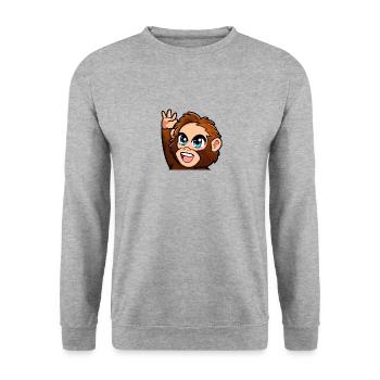 High Five Affe - Unisex Pullover - Weißgrau meliert - Vorne - Alina (178cm) & Michal (187cm)