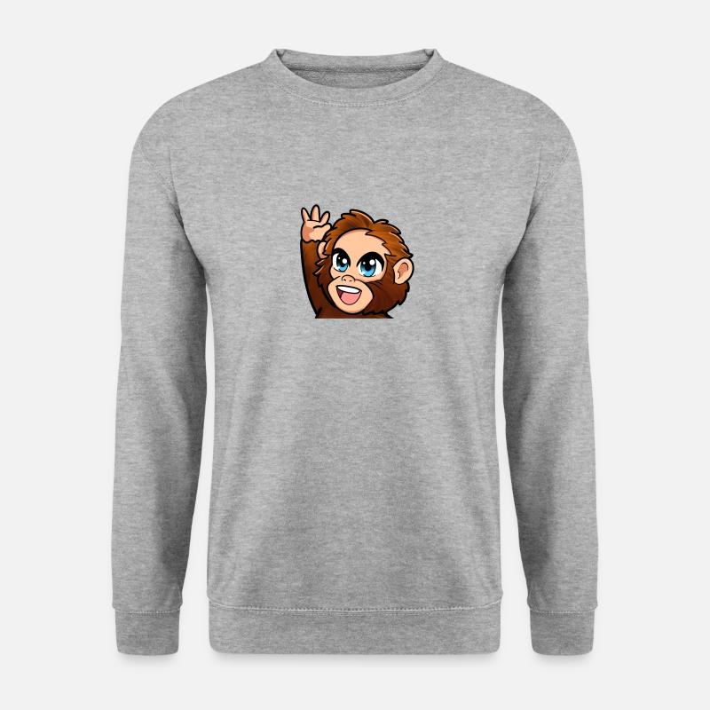 High Five Affe - Unisex Pullover - Weißgrau meliert