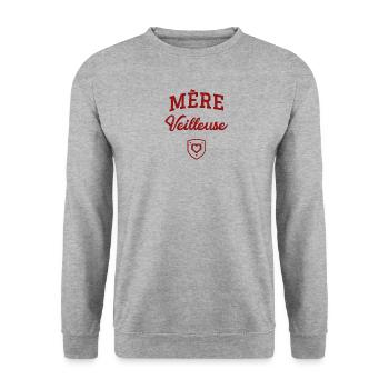 Mère Veilleuse Cœur - Sweat-shirt Unisexe - gris chiné - Devant - Alina (178cm) & Michal (187cm)