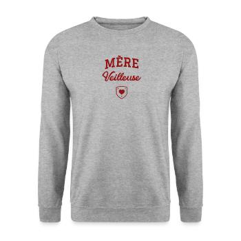 Mère Veilleuse Cœur - Sweat-shirt Unisexe - gris chiné - Devant - Alina (178cm) & Michal (187cm)