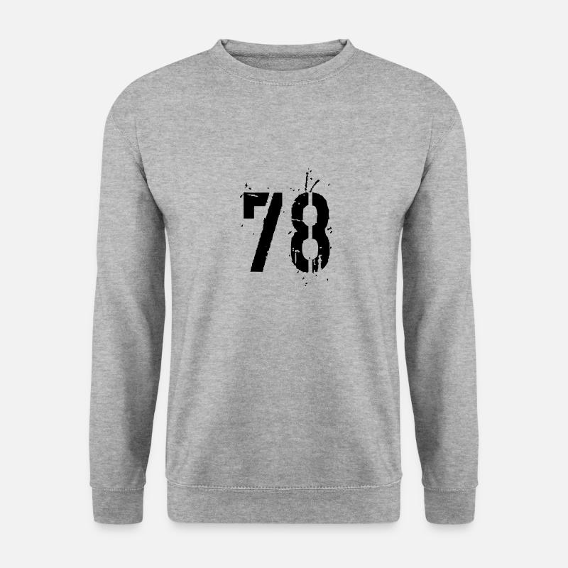 Nummer 78 - Unisex Pullover - Weißgrau meliert