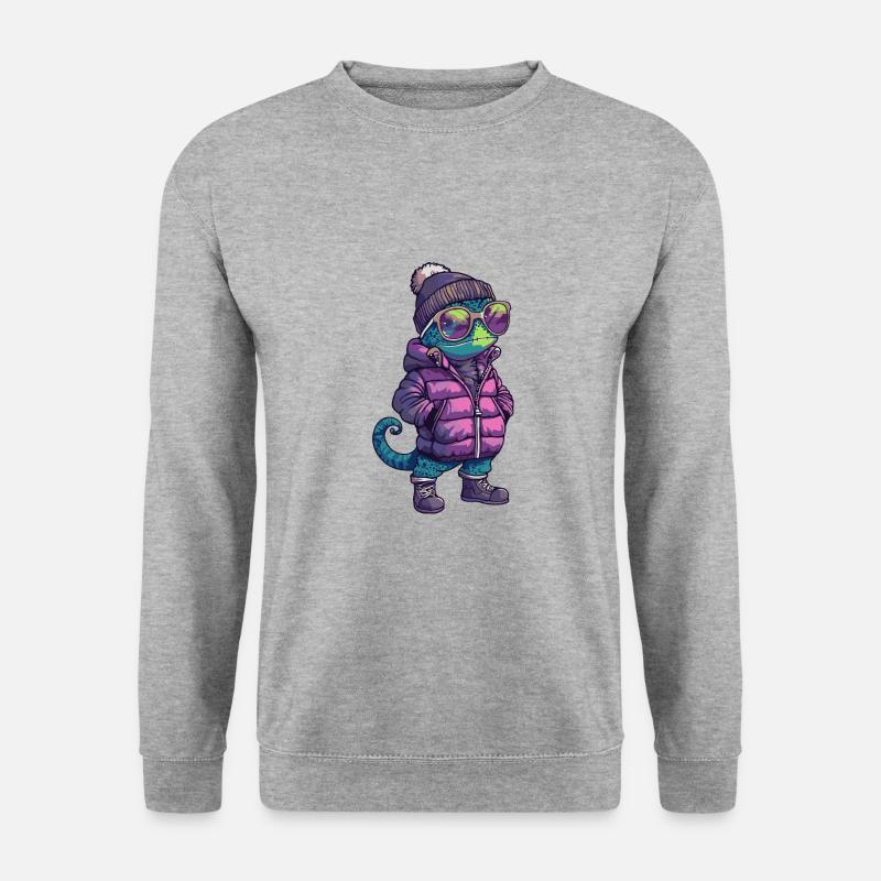 Caméléon Bande dessinée cool - Sweat-shirt Unisexe - gris chiné
