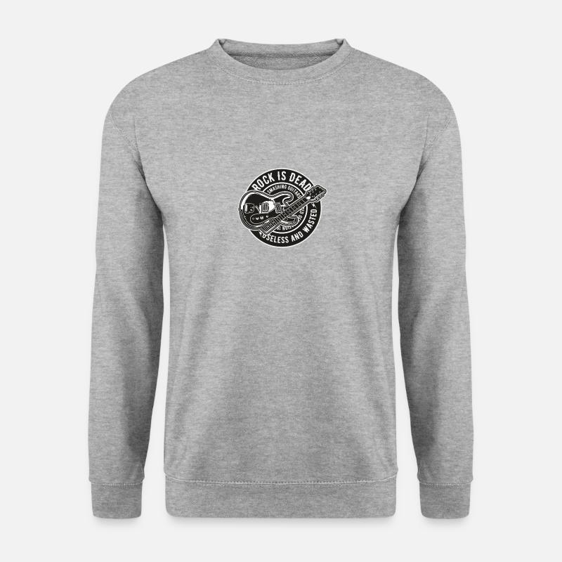 Rock Is Dead - Unisex Pullover - Weißgrau meliert