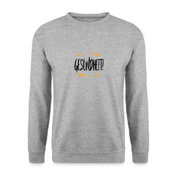 Sprüche Gesundheit - Unisex Pullover - Weißgrau meliert - Vorne - Alina (178cm) & Michal (187cm)