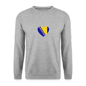Love Love gift Bosnia Bosnia - Unisex Sweatshirt - salt & pepper - Front - Alina (178cm) & Michal (187cm)