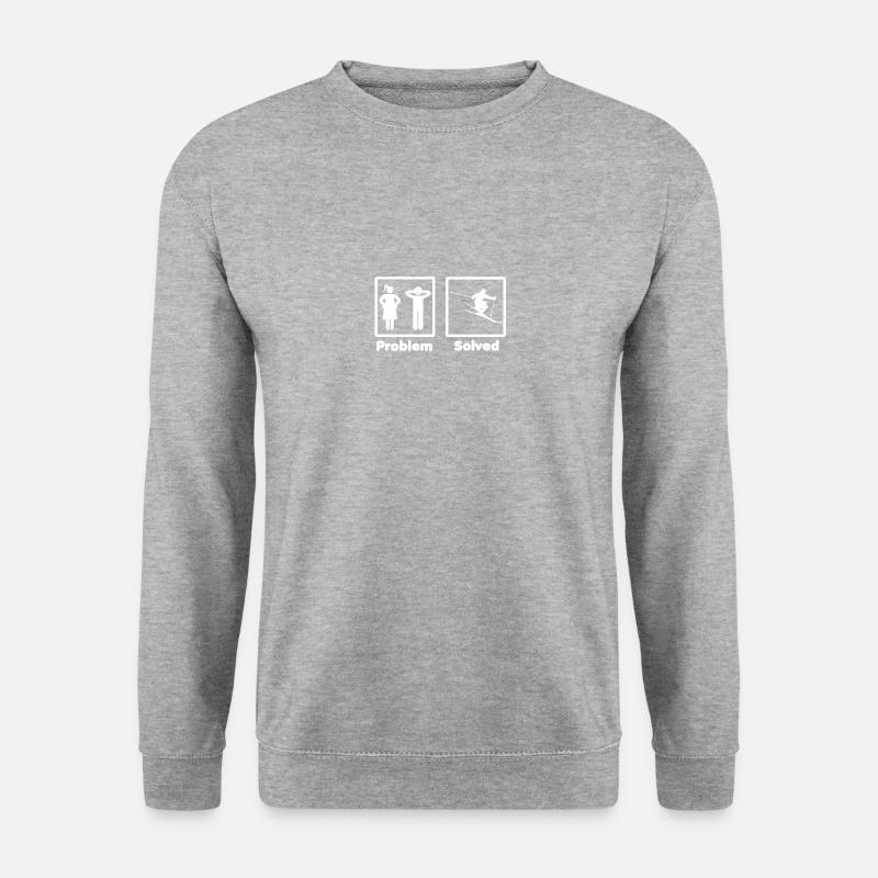 problem solved skiing ski - Unisex Sweatshirt - salt & pepper