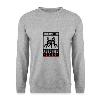Junggesellen Abschied 2024 Jga - Unisex Pullover - Weißgrau meliert - Vorne - Alina (178cm) & Michal (187cm)