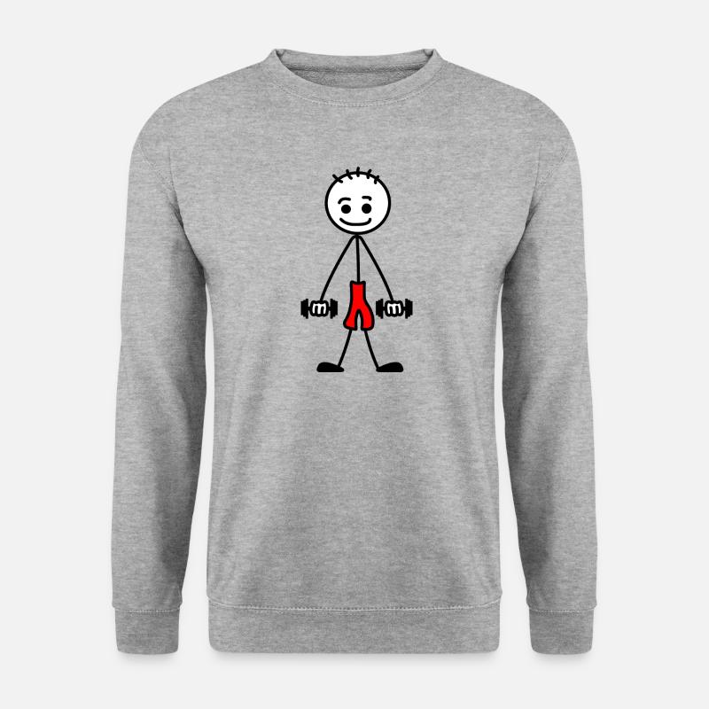 Gewichtheber Gewichte Bodybuilding - Unisex Pullover - Weißgrau meliert