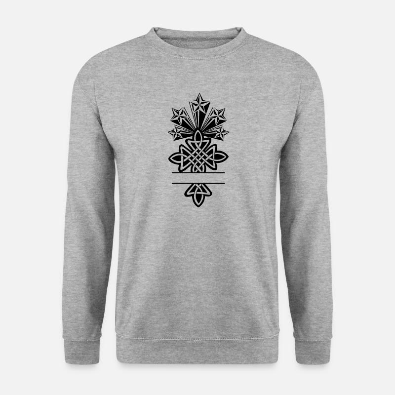 Celtic cross monogram five stars - Unisex Sweatshirt - salt & pepper