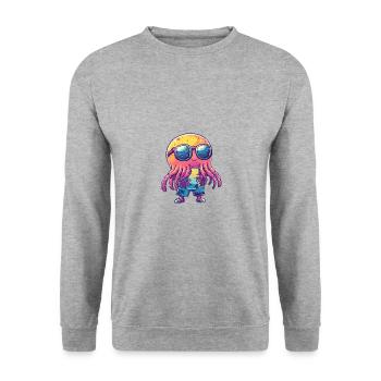 Vacances de bande dessinée de méduse - Sweat-shirt Unisexe - gris chiné - Devant - Alina (178cm) & Michal (187cm)