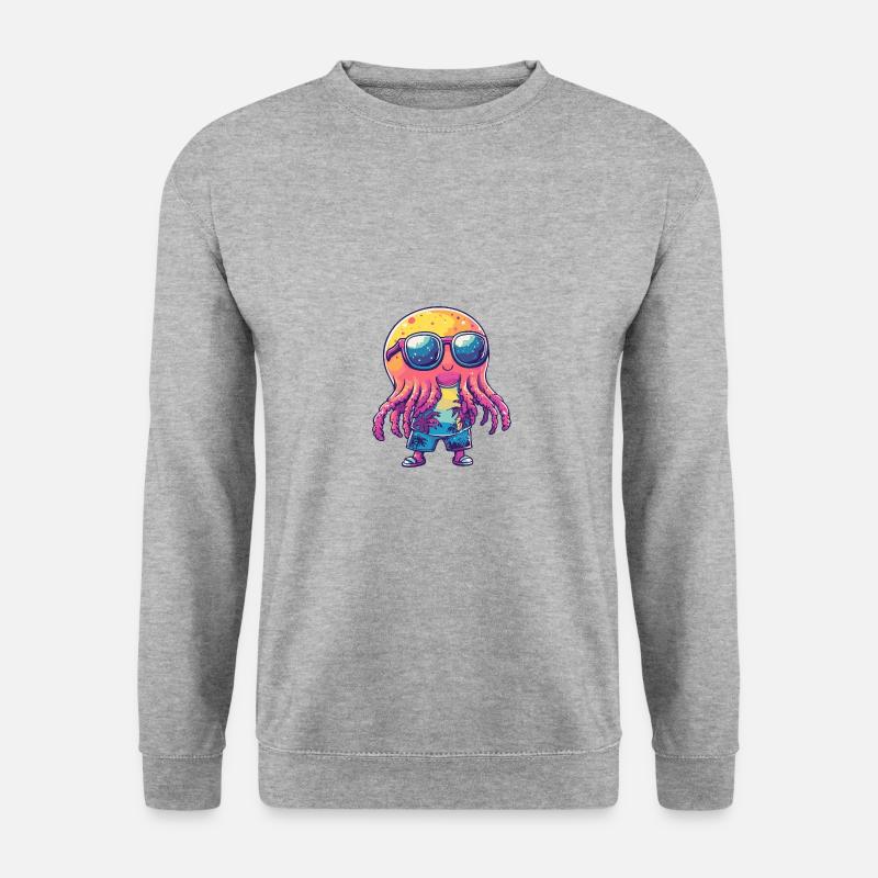 Jellyfish Comic Vacation - Unisex Sweatshirt - salt & pepper