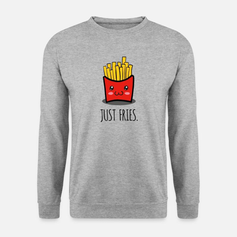 Just fries - Pommes - Pommes frites - Unisex Pullover - Weißgrau meliert