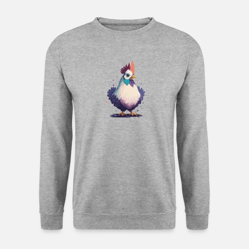 Cute Chicken - Unisex Pullover - Weißgrau meliert
