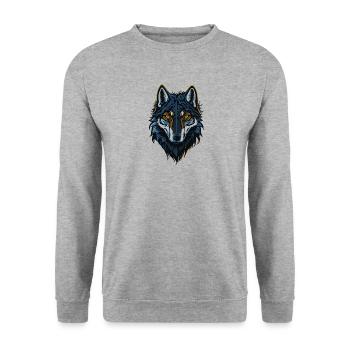 Wolf - Unisex Pullover - Weißgrau meliert - Vorne - Alina (178cm) & Michal (187cm)