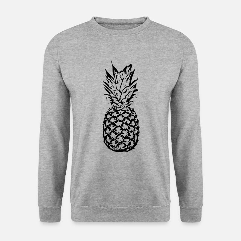 Ananas schwarz - Unisex Pullover - Weißgrau meliert