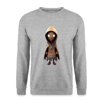 Niedliches Monster - Unisex Pullover - Weißgrau meliert - Vorne - Alina (178cm) & Michal (187cm)