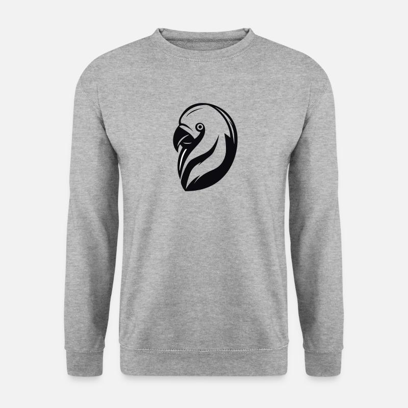 Papagei - Unisex Pullover - Weißgrau meliert