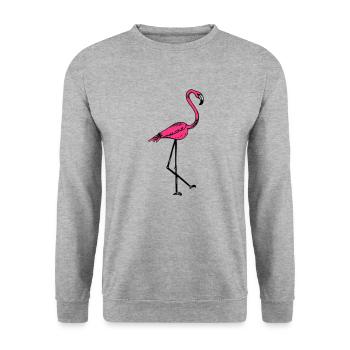 flamingo - Unisex Pullover - Weißgrau meliert - Vorne - Alina (178cm) & Michal (187cm)