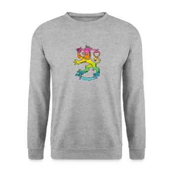 Lion de Suvakki - Sweat-shirt Unisexe - gris chiné - Devant - Alina (178cm) & Michal (187cm)