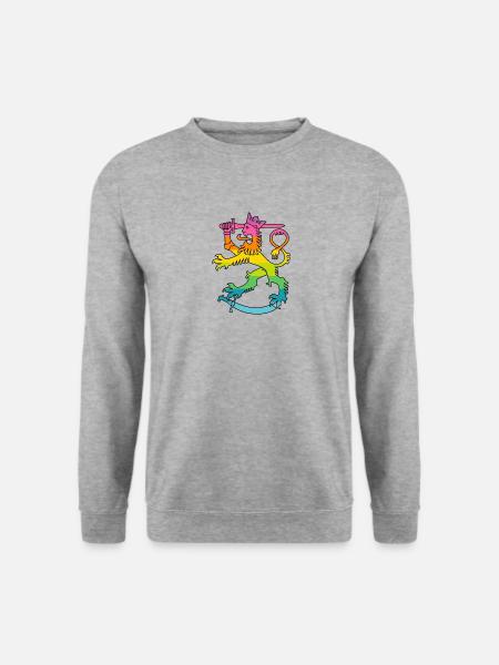 Suvakki Löwe - Unisex Pullover - Weißgrau meliert