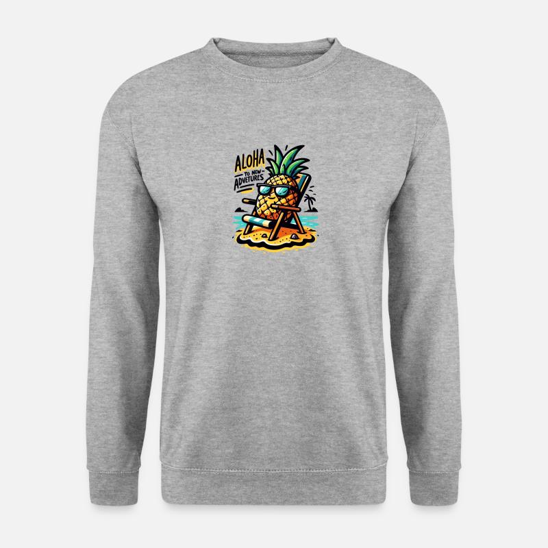 Aloha to new Adventures - Unisex Pullover - Weißgrau meliert