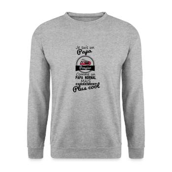 Papa pompier - Sweat-shirt Unisexe - gris chiné - Devant - Alina (178cm) & Michal (187cm)